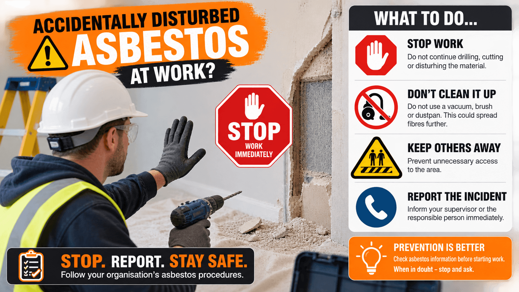 What Should You Do If You Accidentally Disturb Asbestos at Work?